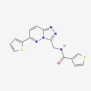 molecular formula C15H11N5OS2 B2656949 N-((6-(thiophen-2-yl)-[1,2,4]triazolo[4,3-b]pyridazin-3-yl)methyl)thiophene-3-carboxamide CAS No. 2034526-95-7