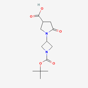molecular formula C13H20N2O5 B2656953 1-(1-(tert-Butoxycarbonyl)azetidin-3-yl)-5-oxopyrrolidine-3-carboxylic acid CAS No. 2138132-27-9