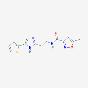 5-methyl-N-(2-(4-(thiophen-2-yl)-1H-imidazol-2-yl)ethyl)isoxazole-3-carboxamide