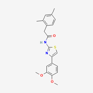 molecular formula C21H22N2O3S B2656994 N-[4-(3,4-dimethoxyphenyl)-1,3-thiazol-2-yl]-2-(2,4-dimethylphenyl)acetamide CAS No. 922675-58-9