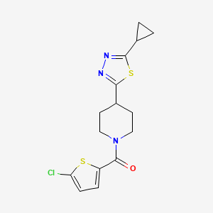 (5-Chlorothiophen-2-yl)(4-(5-cyclopropyl-1,3,4-thiadiazol-2-yl)piperidin-1-yl)methanone