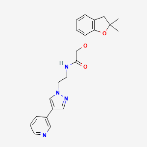 2-[(2,2-dimethyl-2,3-dihydro-1-benzofuran-7-yl)oxy]-N-{2-[4-(pyridin-3-yl)-1H-pyrazol-1-yl]ethyl}acetamide