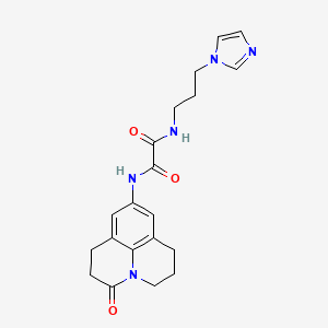 molecular formula C20H23N5O3 B2657012 N-[3-(1H-imidazol-1-yl)propyl]-N'-{2-oxo-1-azatricyclo[7.3.1.0^{5,13}]trideca-5,7,9(13)-trien-7-yl}ethanediamide CAS No. 898427-80-0