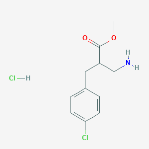 molecular formula C11H15Cl2NO2 B2657025 methyl 3-amino-2-[(4-chlorophenyl)methyl]propanoate hydrochloride CAS No. 2309454-88-2