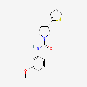 molecular formula C16H18N2O2S B2657039 N-(3-methoxyphenyl)-3-(thiophen-2-yl)pyrrolidine-1-carboxamide CAS No. 2185590-01-4