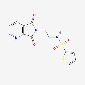 molecular formula C13H11N3O4S2 B2657042 N-(2-(5,7-dioxo-5H-pyrrolo[3,4-b]pyridin-6(7H)-yl)ethyl)thiophene-2-sulfonamide CAS No. 1992526-80-3