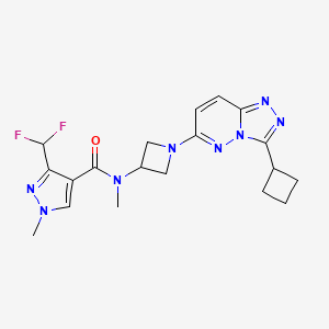 molecular formula C19H22F2N8O B2657052 N-(1-(3-cyclobutyl-[1,2,4]triazolo[4,3-b]pyridazin-6-yl)azetidin-3-yl)-3-(difluoromethyl)-N,1-dimethyl-1H-pyrazole-4-carboxamide CAS No. 2309557-19-3