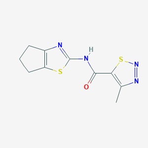 molecular formula C10H10N4OS2 B2657066 N-(5,6-dihydro-4H-cyclopenta[d]thiazol-2-yl)-4-methyl-1,2,3-thiadiazole-5-carboxamide CAS No. 1203165-51-8