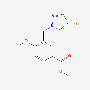 molecular formula C13H13BrN2O3 B2657070 Methyl 3-((4-bromo-1H-pyrazol-1-yl)methyl)-4-methoxybenzoate CAS No. 1006327-18-9