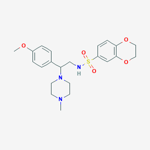 molecular formula C22H29N3O5S B2657075 N-[2-(4-methoxyphenyl)-2-(4-methylpiperazin-1-yl)ethyl]-2,3-dihydro-1,4-benzodioxine-6-sulfonamide CAS No. 903253-76-9