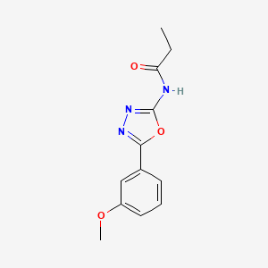 molecular formula C12H13N3O3 B2657092 N-[5-(3-methoxyphenyl)-1,3,4-oxadiazol-2-yl]propanamide CAS No. 865286-40-4