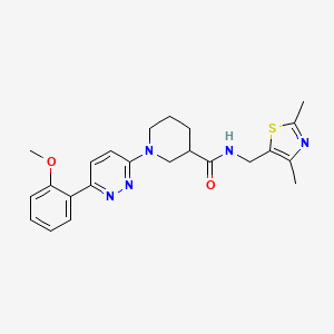 molecular formula C23H27N5O2S B2657093 N-[(2,4-dimethyl-1,3-thiazol-5-yl)methyl]-1-[6-(2-methoxyphenyl)pyridazin-3-yl]piperidine-3-carboxamide CAS No. 1396860-26-6