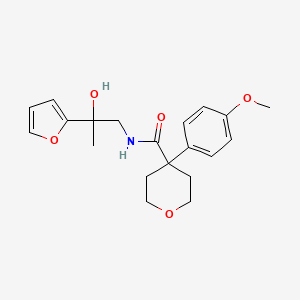 molecular formula C20H25NO5 B2657114 N-[2-(FURAN-2-YL)-2-HYDROXYPROPYL]-4-(4-METHOXYPHENYL)OXANE-4-CARBOXAMIDE CAS No. 1421494-81-6