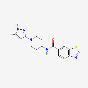 molecular formula C17H19N5OS B2657123 N-[1-(5-methyl-1H-pyrazol-3-yl)piperidin-4-yl]-1,3-benzothiazole-6-carboxamide CAS No. 2034206-79-4