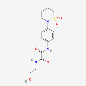 molecular formula C14H19N3O5S B2657143 N1-(4-(1,1-dioxido-1,2-thiazinan-2-yl)phenyl)-N2-(2-hydroxyethyl)oxalamide CAS No. 899748-20-0