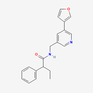 molecular formula C20H20N2O2 B2657215 N-((5-(furan-3-yl)pyridin-3-yl)methyl)-2-phenylbutanamide CAS No. 2034209-40-8