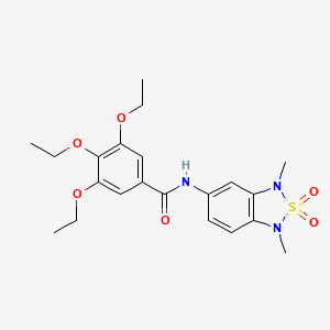 molecular formula C21H27N3O6S B2657220 N-(1,3-dimethyl-2,2-dioxido-1,3-dihydrobenzo[c][1,2,5]thiadiazol-5-yl)-3,4,5-triethoxybenzamide CAS No. 2034337-29-4
