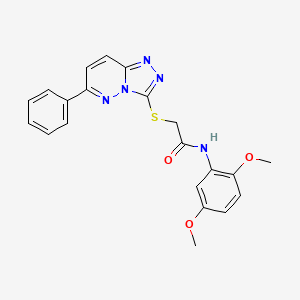 molecular formula C21H19N5O3S B2657225 N-(2,5-dimethoxyphenyl)-2-((6-phenyl-[1,2,4]triazolo[4,3-b]pyridazin-3-yl)thio)acetamide CAS No. 894062-67-0