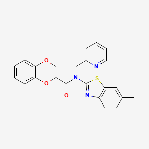 B2657240 N-(6-methylbenzo[d]thiazol-2-yl)-N-(pyridin-2-ylmethyl)-2,3-dihydrobenzo[b][1,4]dioxine-2-carboxamide CAS No. 941878-29-1