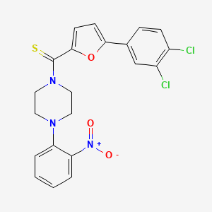 molecular formula C21H17Cl2N3O3S B2657265 1-[5-(3,4-dichlorophenyl)furan-2-carbothioyl]-4-(2-nitrophenyl)piperazine CAS No. 459194-79-7