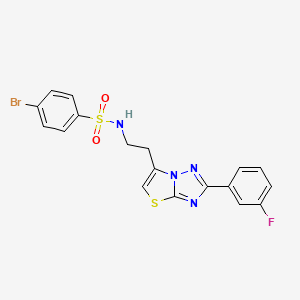 B2657296 4-bromo-N-(2-(2-(3-fluorophenyl)thiazolo[3,2-b][1,2,4]triazol-6-yl)ethyl)benzenesulfonamide CAS No. 946306-60-1