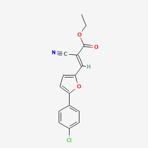 molecular formula C16H12ClNO3 B2657341 ethyl (2E)-3-[5-(4-chlorophenyl)furan-2-yl]-2-cyanoprop-2-enoate CAS No. 301348-93-6