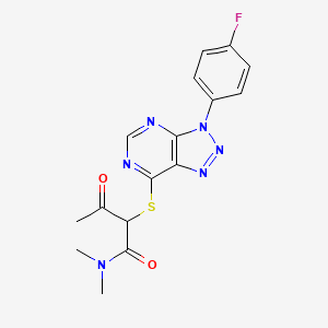 molecular formula C16H15FN6O2S B2657346 2-{[3-(4-fluorophenyl)-3H-[1,2,3]triazolo[4,5-d]pyrimidin-7-yl]sulfanyl}-N,N-dimethyl-3-oxobutanamide CAS No. 863460-63-3