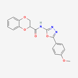 molecular formula C18H15N3O5 B2657366 N-[5-(4-methoxyphenyl)-1,3,4-oxadiazol-2-yl]-2,3-dihydro-1,4-benzodioxine-2-carboxamide CAS No. 865286-78-8