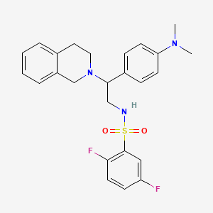 molecular formula C25H27F2N3O2S B2657373 N-{2-[4-(dimethylamino)phenyl]-2-(1,2,3,4-tetrahydroisoquinolin-2-yl)ethyl}-2,5-difluorobenzene-1-sulfonamide CAS No. 946317-39-1
