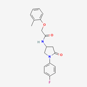 molecular formula C19H19FN2O3 B2657421 N-[1-(4-fluorophenyl)-5-oxopyrrolidin-3-yl]-2-(2-methylphenoxy)acetamide CAS No. 905663-84-5