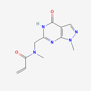molecular formula C11H13N5O2 B2657433 N-methyl-N-({1-methyl-4-oxo-1H,4H,5H-pyrazolo[3,4-d]pyrimidin-6-yl}methyl)prop-2-enamide CAS No. 2361658-11-7