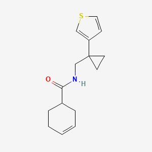 molecular formula C15H19NOS B2657455 N-{[1-(thiophen-3-yl)cyclopropyl]methyl}cyclohex-3-ene-1-carboxamide CAS No. 2415511-41-8