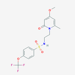 molecular formula C16H17F3N2O5S B2657458 N-[2-(4-methoxy-6-methyl-2-oxo-1,2-dihydropyridin-1-yl)ethyl]-4-(trifluoromethoxy)benzene-1-sulfonamide CAS No. 1903360-89-3