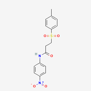 molecular formula C16H16N2O5S B2657467 N-(4-nitrophenyl)-3-tosylpropanamide CAS No. 898414-53-4