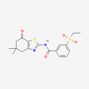 molecular formula C18H20N2O4S2 B2657521 N-(5,5-dimethyl-7-oxo-4,5,6,7-tetrahydro-1,3-benzothiazol-2-yl)-3-(ethanesulfonyl)benzamide CAS No. 898459-31-9
