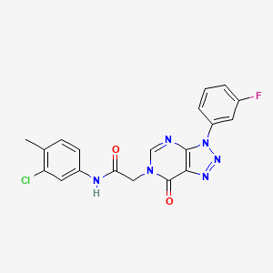 molecular formula C19H14ClFN6O2 B2657562 N-(3-chloro-4-methylphenyl)-2-[3-(3-fluorophenyl)-7-oxo-3H,6H,7H-[1,2,3]triazolo[4,5-d]pyrimidin-6-yl]acetamide CAS No. 888417-96-7