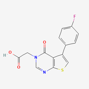 molecular formula C14H9FN2O3S B2657584 2-(5-(4-Fluorophenyl)-4-oxothieno[2,3-d]pyrimidin-3(4H)-yl)acetic acid CAS No. 451461-16-8