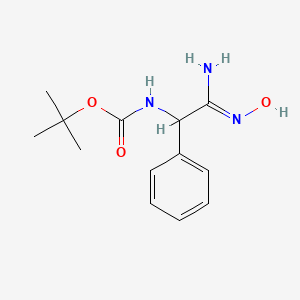 molecular formula C13H19N3O3 B2657620 tert-butyl N-{[(Z)-N'-hydroxycarbamimidoyl](phenyl)methyl}carbamate CAS No. 946385-09-7