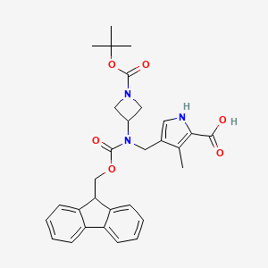 4-[[9H-Fluoren-9-ylmethoxycarbonyl-[1-[(2-methylpropan-2-yl)oxycarbonyl]azetidin-3-yl]amino]methyl]-3-methyl-1H-pyrrole-2-carboxylic acid