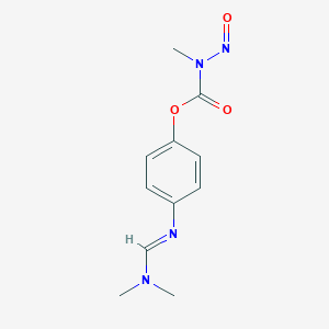 molecular formula C11H14N4O3 B026577 Methylnitrosocarbamic acid p-((dimethylamino)methyleneamino)phenyl ester CAS No. 100836-59-7