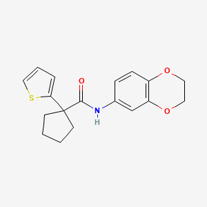molecular formula C18H19NO3S B2657717 N-(2,3-dihydro-1,4-benzodioxin-6-yl)-1-(thiophen-2-yl)cyclopentane-1-carboxamide CAS No. 1049525-31-6