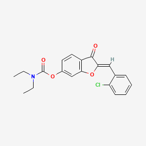 B2657721 (Z)-2-(2-chlorobenzylidene)-3-oxo-2,3-dihydrobenzofuran-6-yl diethylcarbamate CAS No. 623116-38-1