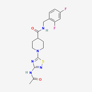 molecular formula C17H19F2N5O2S B2657851 N-[(2,4-difluorophenyl)methyl]-1-(3-acetamido-1,2,4-thiadiazol-5-yl)piperidine-4-carboxamide CAS No. 1251682-76-4