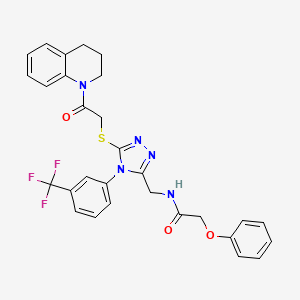 molecular formula C29H26F3N5O3S B2657875 N-((5-((2-(3,4-dihydroquinolin-1(2H)-yl)-2-oxoethyl)thio)-4-(3-(trifluoromethyl)phenyl)-4H-1,2,4-triazol-3-yl)methyl)-2-phenoxyacetamide CAS No. 394215-04-4