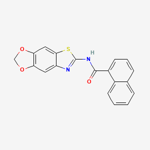 molecular formula C19H12N2O3S B2657933 N-{4,6-dioxa-10-thia-12-azatricyclo[7.3.0.0^{3,7}]dodeca-1(9),2,7,11-tetraen-11-yl}naphthalene-1-carboxamide CAS No. 892849-68-2