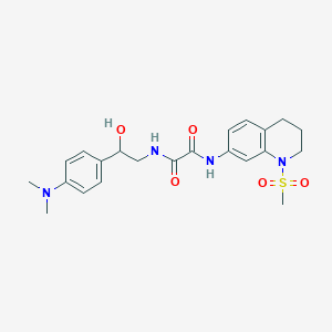 molecular formula C22H28N4O5S B2657962 N'-{2-[4-(dimethylamino)phenyl]-2-hydroxyethyl}-N-(1-methanesulfonyl-1,2,3,4-tetrahydroquinolin-7-yl)ethanediamide CAS No. 1421456-58-7