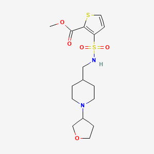 molecular formula C16H24N2O5S2 B2658008 methyl 3-({[1-(oxolan-3-yl)piperidin-4-yl]methyl}sulfamoyl)thiophene-2-carboxylate CAS No. 2034303-68-7