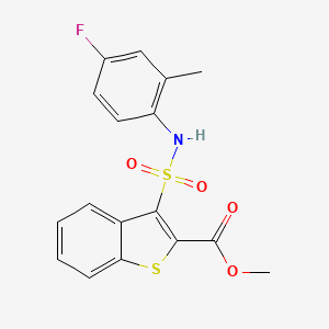 molecular formula C17H14FNO4S2 B2658009 Methyl 3-[(4-fluoro-2-methylphenyl)sulfamoyl]-1-benzothiophene-2-carboxylate CAS No. 932354-76-2
