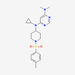 molecular formula C21H29N5O2S B2658030 N4-cyclopropyl-N6,N6-dimethyl-N4-[1-(4-methylbenzenesulfonyl)piperidin-4-yl]pyrimidine-4,6-diamine CAS No. 2380080-85-1
