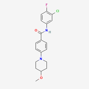 molecular formula C19H20ClFN2O2 B2658071 N-(3-chloro-4-fluorophenyl)-4-(4-methoxypiperidin-1-yl)benzamide CAS No. 2034247-56-6